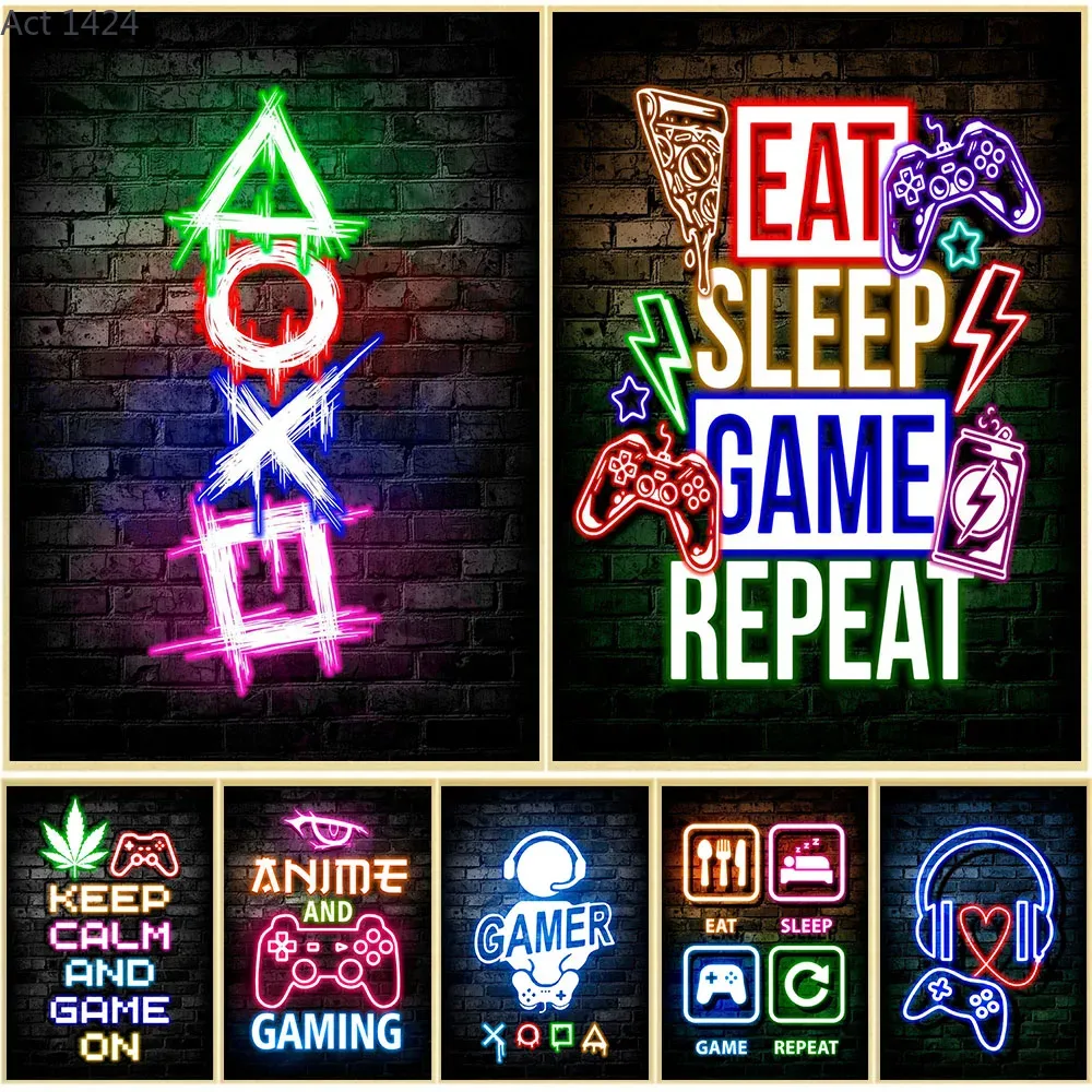 لوحات قماشية نيون للألعاب بعبا - مراجعة Esports Gaming Poster وسعره