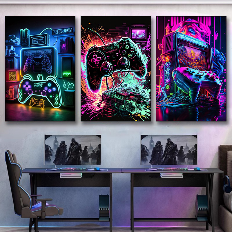 نيون بوب كول الألعاب الرسم على - مراجعة Esports Gaming Poster وسعره