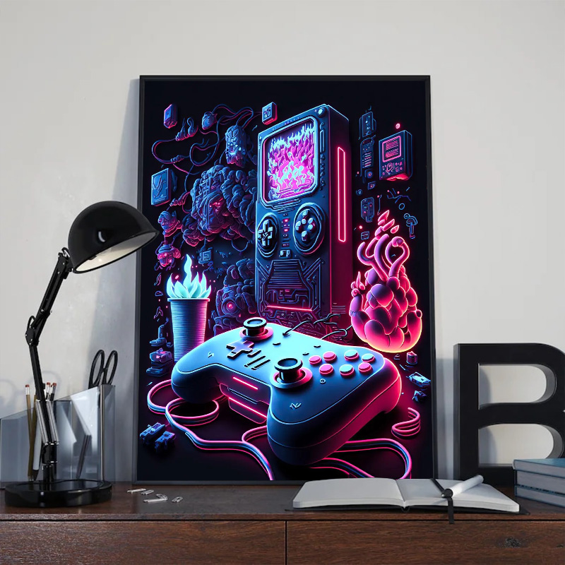 نيون بوب كول الألعاب الرسم على - مراجعة Esports Gaming Poster وسعره